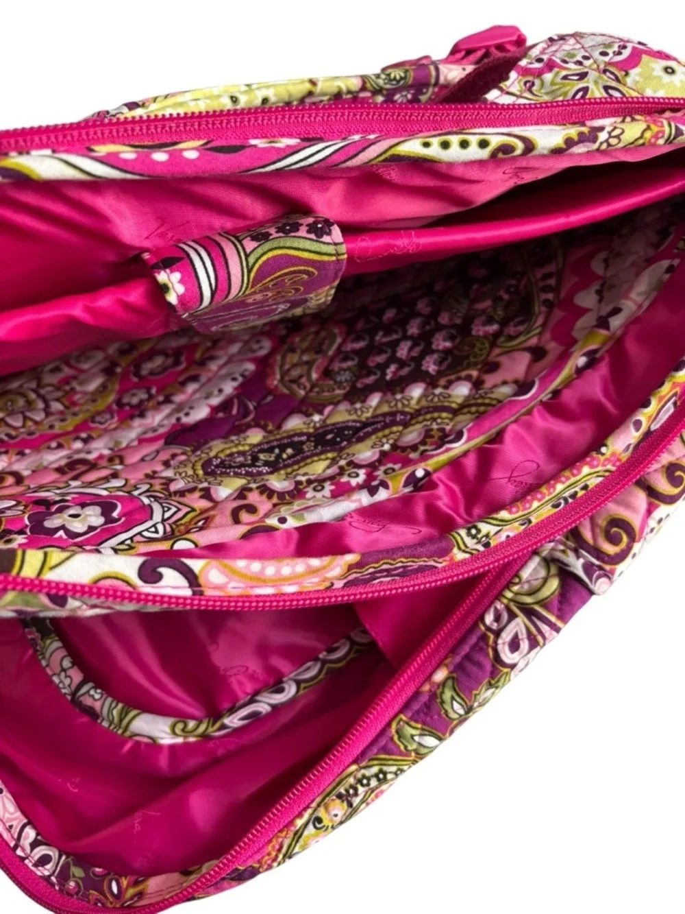 Vera Bradley Quilted Very Berry Paisley Backpack Pink Floral Pattern